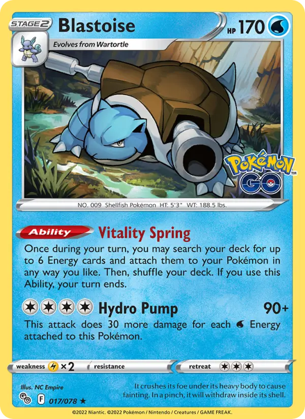 Blastoise 17 — Pokémon GO 17, Holofoil finish