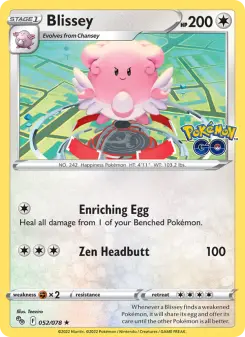 Blissey 52 — shown as an example of the Reverse Holofoil finish