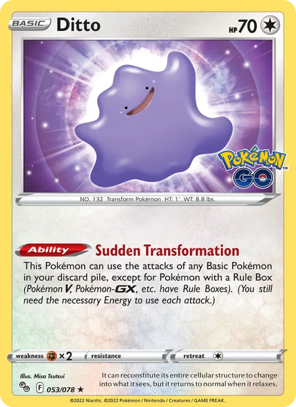 Ditto 53 — Pokémon GO 53, Holofoil finish