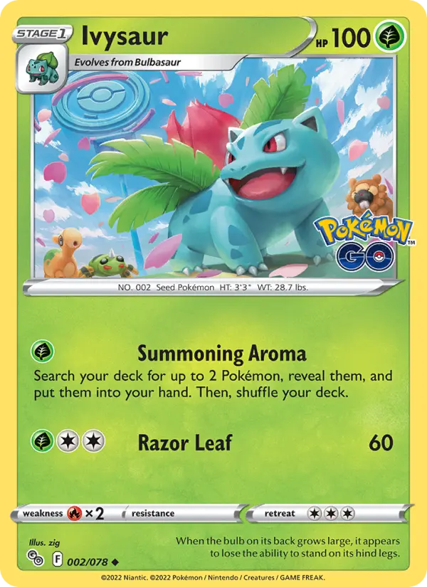 Ivysaur 2 card from Pokémon GO