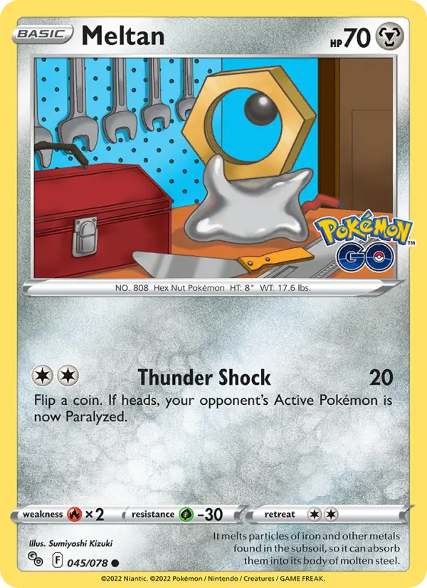 Meltan 45 card from Pokémon GO