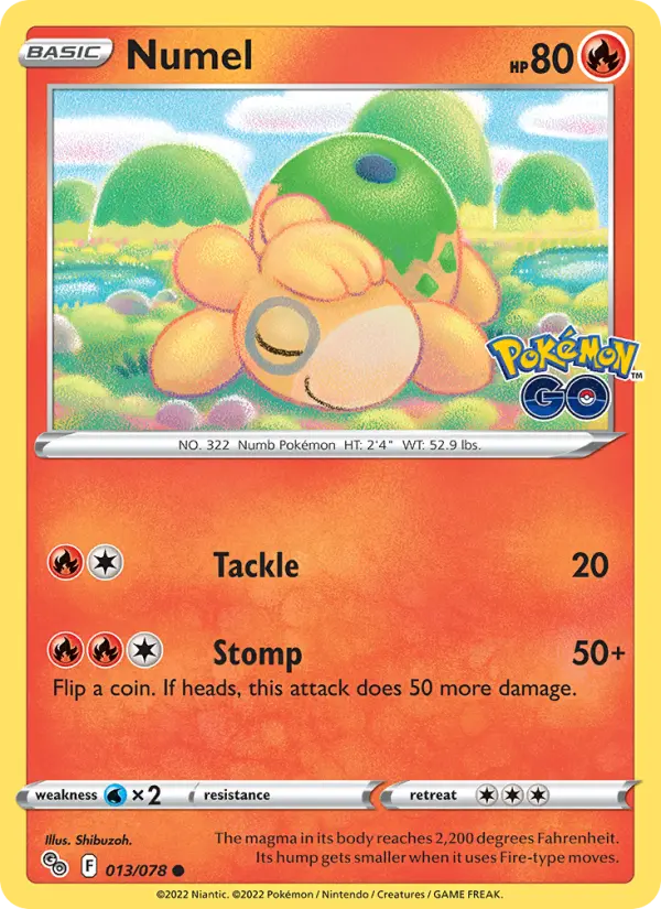 Numel 13 card from Pokémon GO