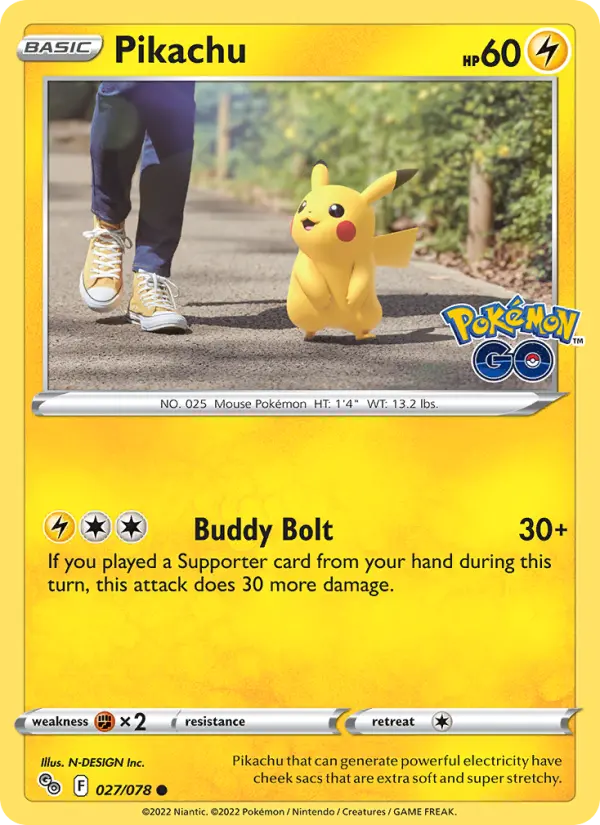 Pikachu 27 — Pokémon GO 27, Holofoil finish