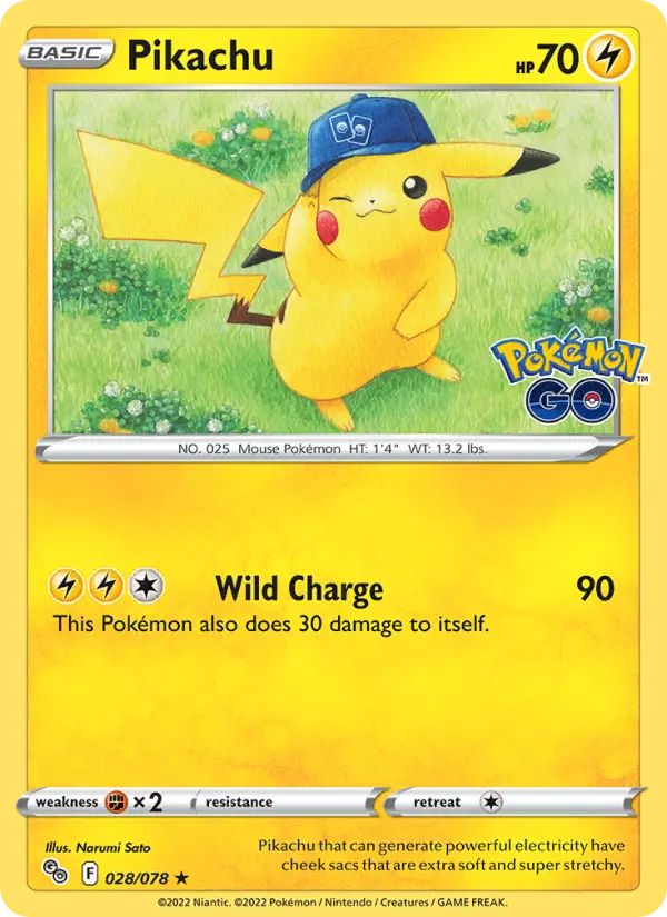 Pikachu 28 — Pokémon GO 28, Holofoil finish