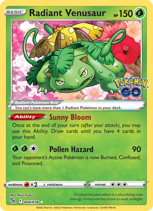 Radiant Venusaur 4 card from Pokémon GO