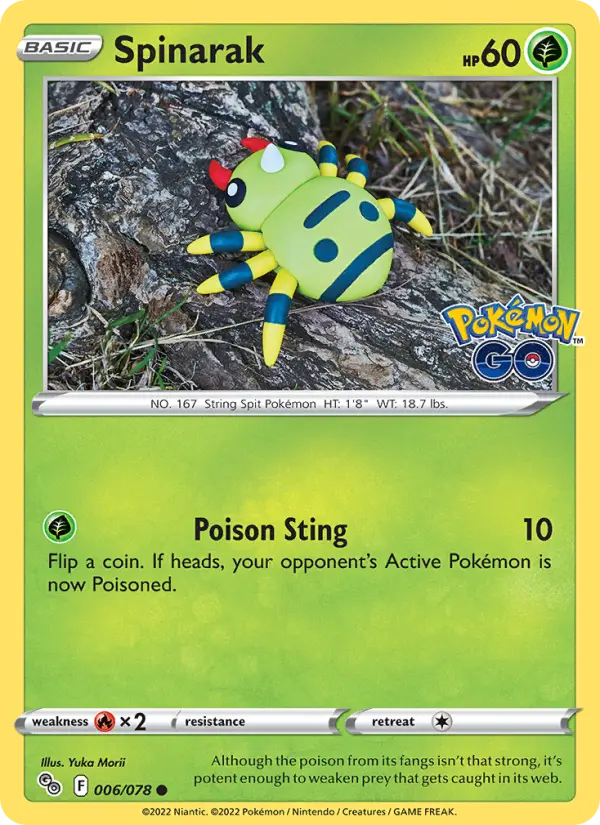 Spinarak 6 — Pokémon GO 6, Reverse Holofoil finish