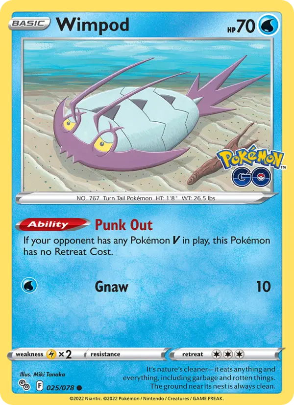 Wimpod 25 card from Pokémon GO