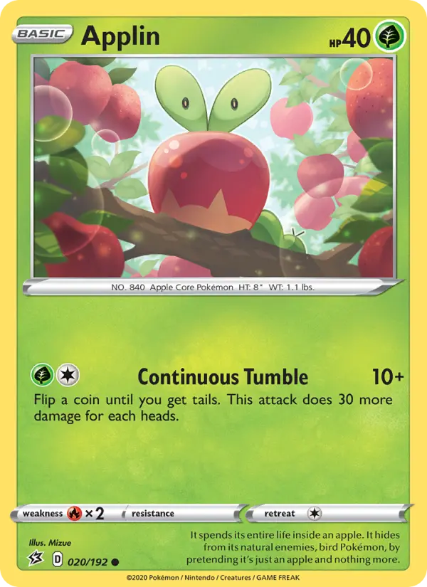 Applin 20 card from Rebel Clash