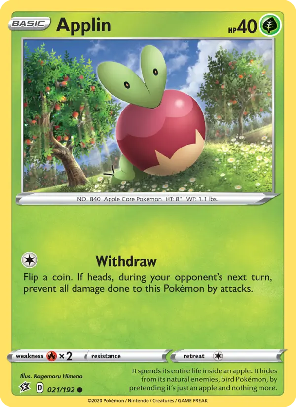 Applin 21 card from Rebel Clash