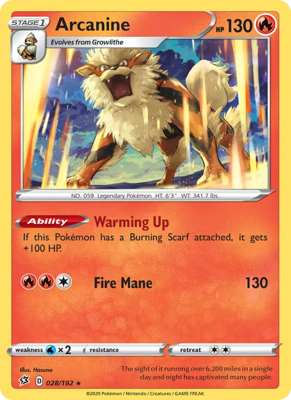 Arcanine 28 card from Rebel Clash