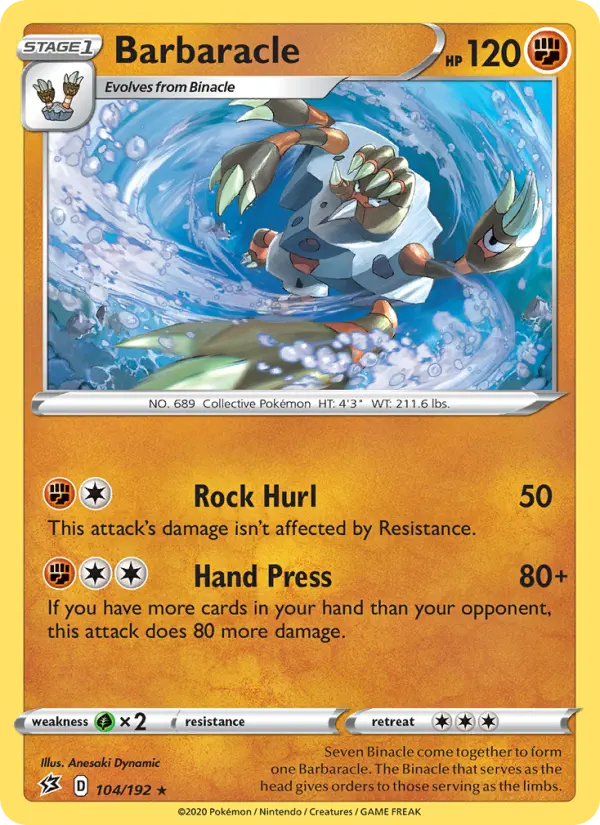 Barbaracle 104 card from Rebel Clash