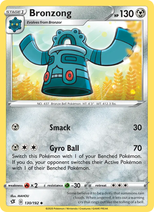 Bronzong 130 card from Rebel Clash