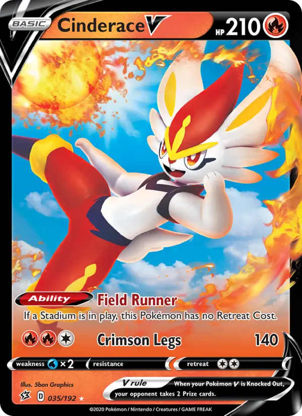 Cinderace V 35 card from Rebel Clash