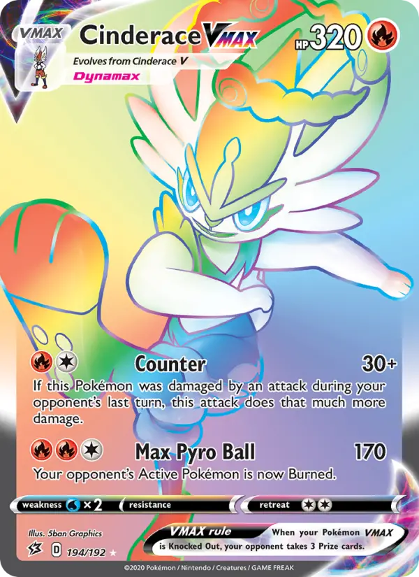 Cinderace VMAX 194 — Rebel Clash 194, Holofoil finish