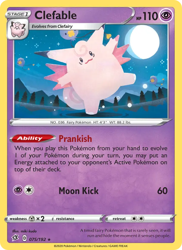 Clefable 75 — Rebel Clash 75, Holofoil finish
