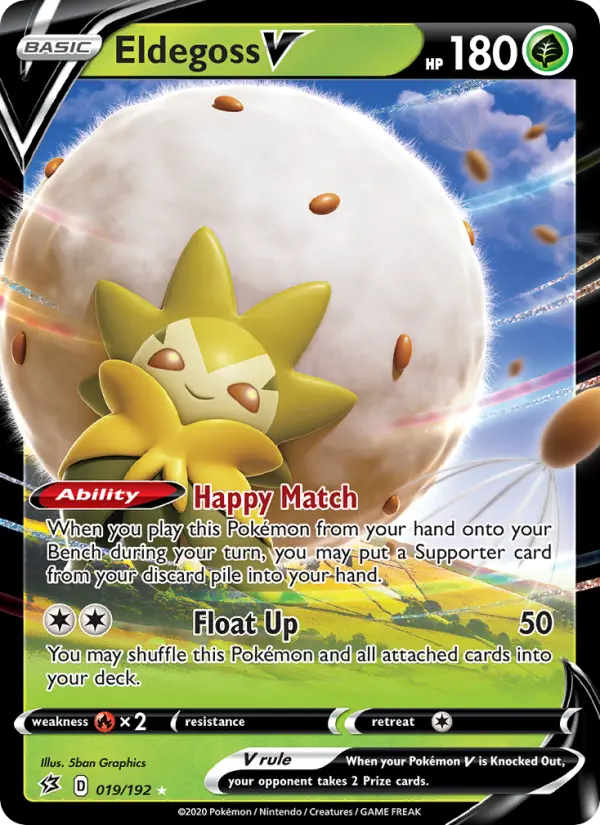 Eldegoss V 19 — Rebel Clash 19, Holofoil finish