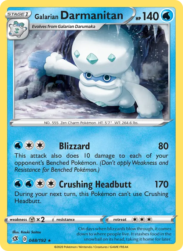 Galarian Darmanitan 48 card from Rebel Clash