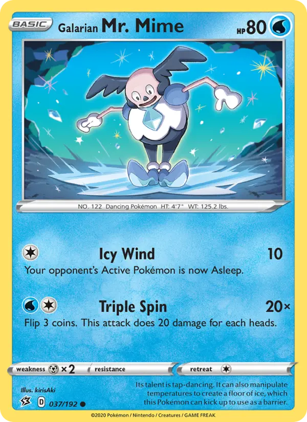 Galarian Mr. Mime 37 card from Rebel Clash