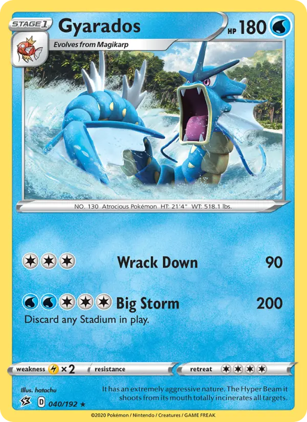 Gyarados 40 — Rebel Clash 40, Holofoil finish