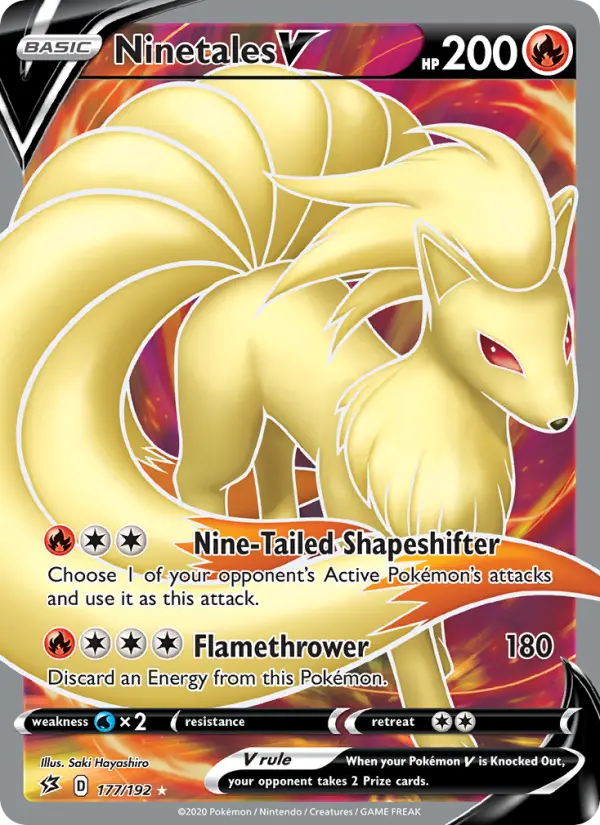 Ninetales V 177 card from Rebel Clash