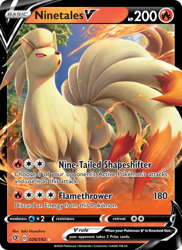 Ninetales V 26 card from Rebel Clash