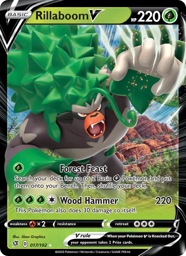 Rillaboom V 17 card from Rebel Clash