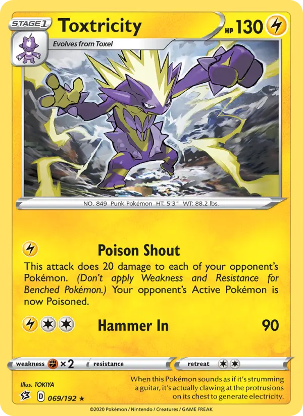 Toxtricity 69 card from Rebel Clash