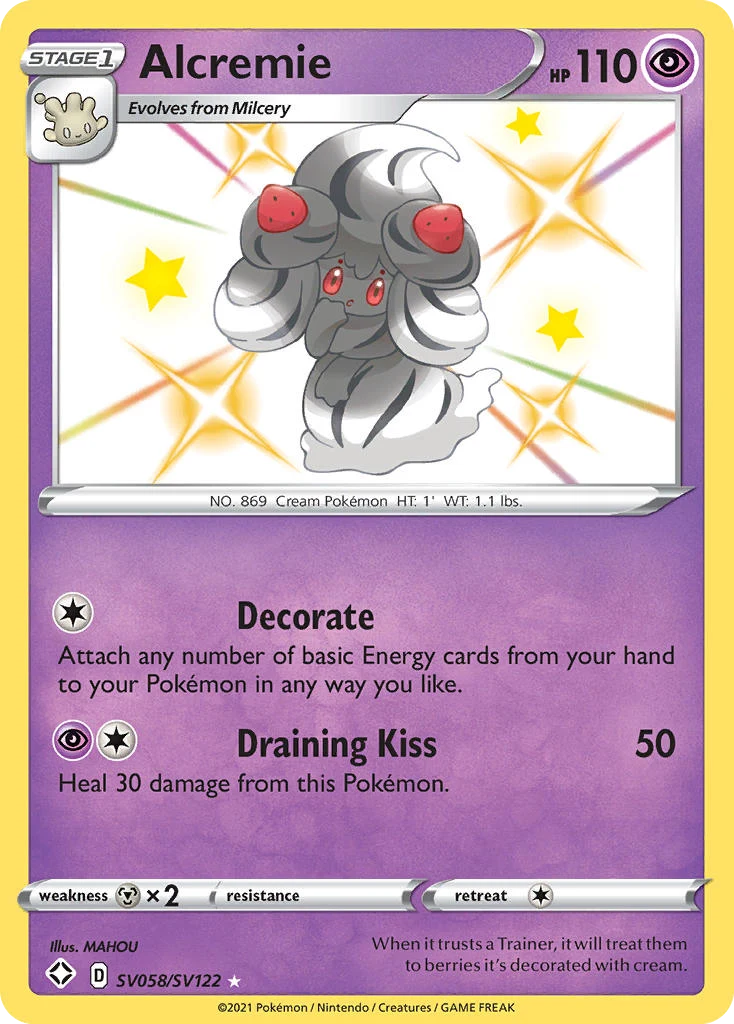 Alcremie SV058 card from Shining Fates Shiny Vault