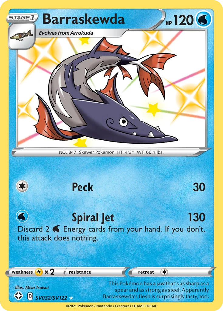 Barraskewda SV032 card from Shining Fates Shiny Vault