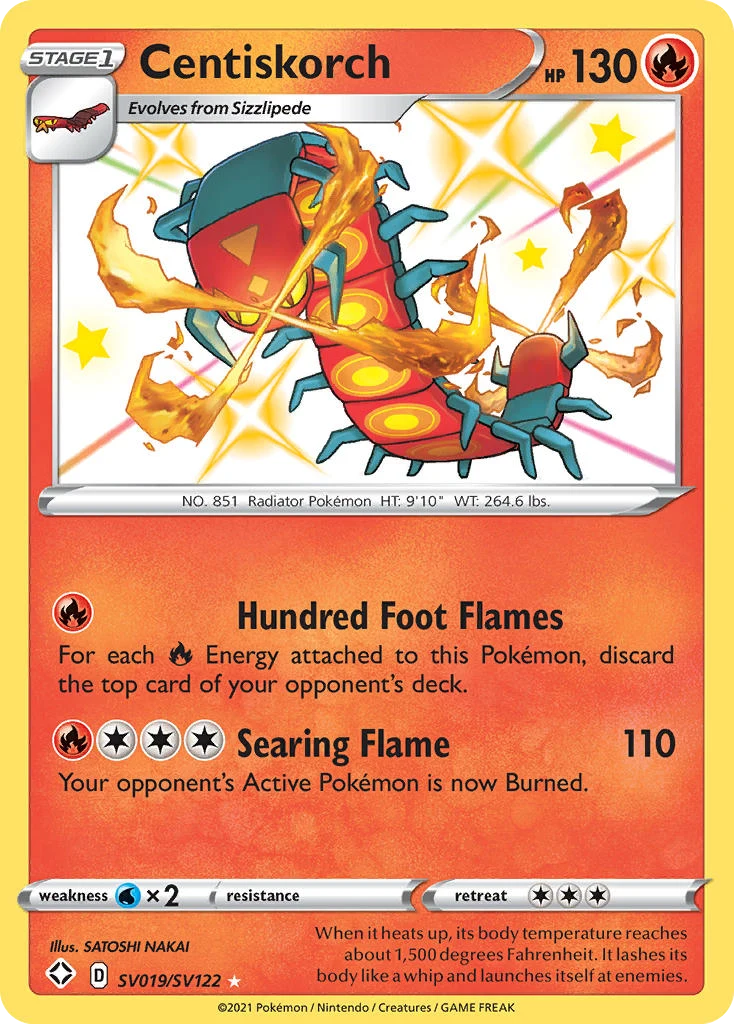 Centiskorch SV019 card from Shining Fates Shiny Vault