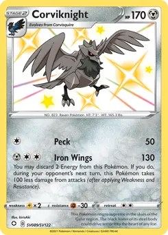 Corviknight SV089 — Shining Fates Shiny Vault
