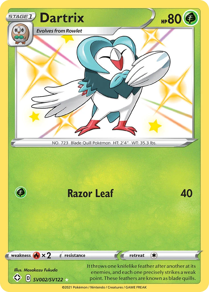 Dartrix SV002 — Shining Fates Shiny Vault SV002, Holofoil finish