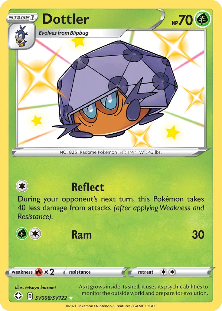 Dottler SV008 — Shining Fates Shiny Vault SV008, Holofoil finish
