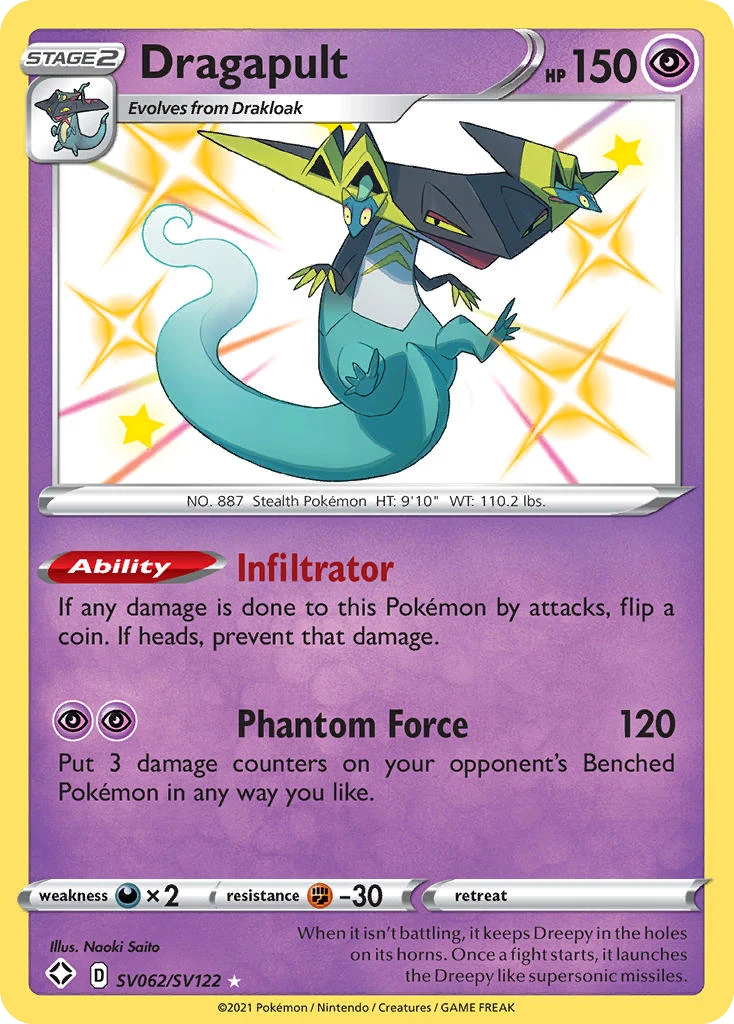 Dragapult SV062 — Shining Fates Shiny Vault SV062, Holofoil finish