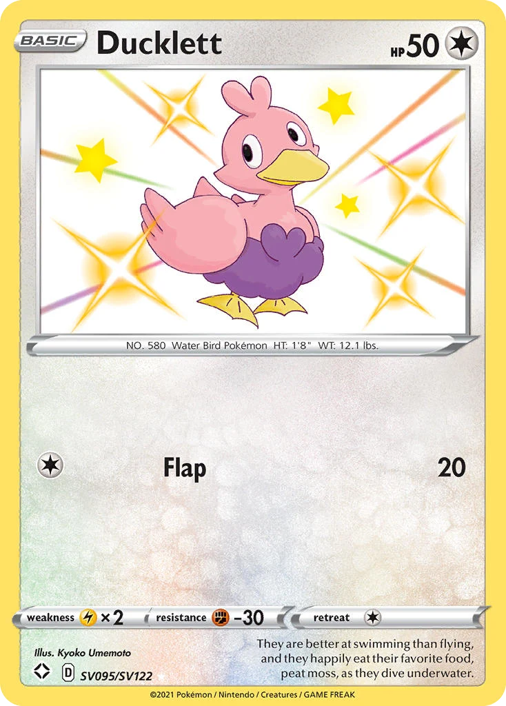 Ducklett SV095 — Shining Fates Shiny Vault SV095, Holofoil finish
