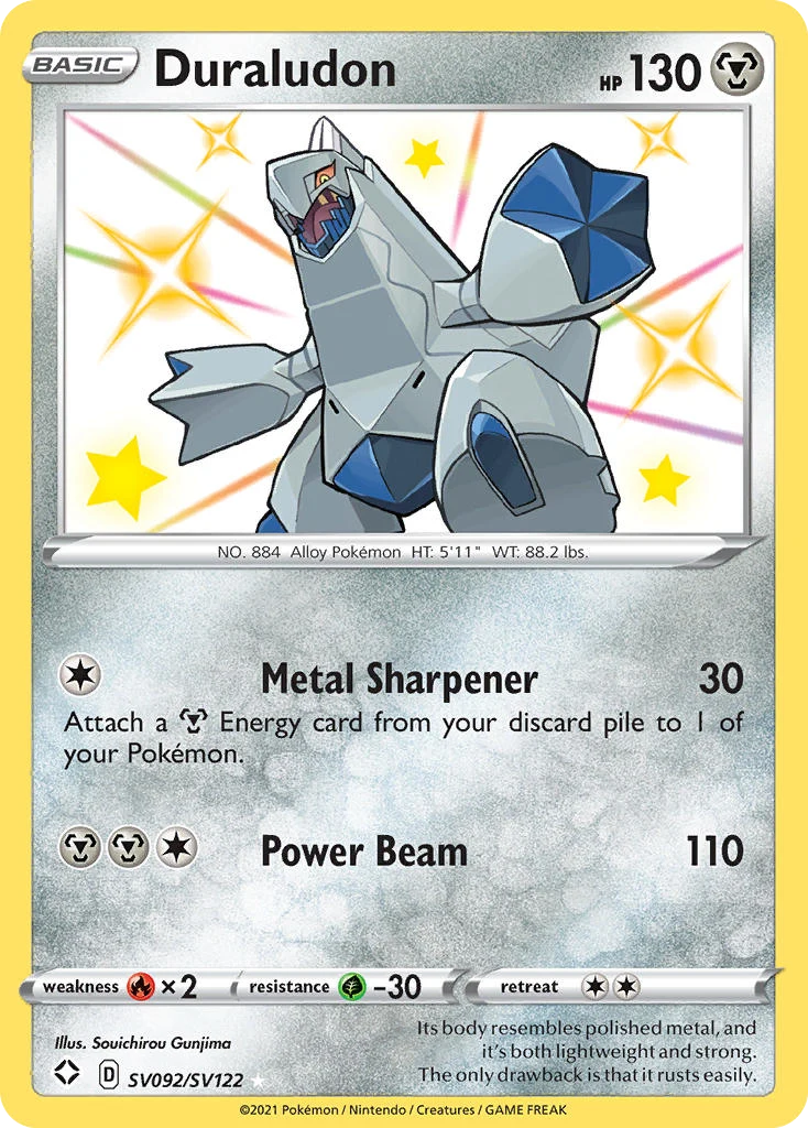 Duraludon SV092 — Shining Fates Shiny Vault SV092, Holofoil finish