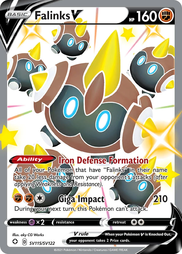 Falinks V SV115 — Shining Fates Shiny Vault SV115, Holofoil finish