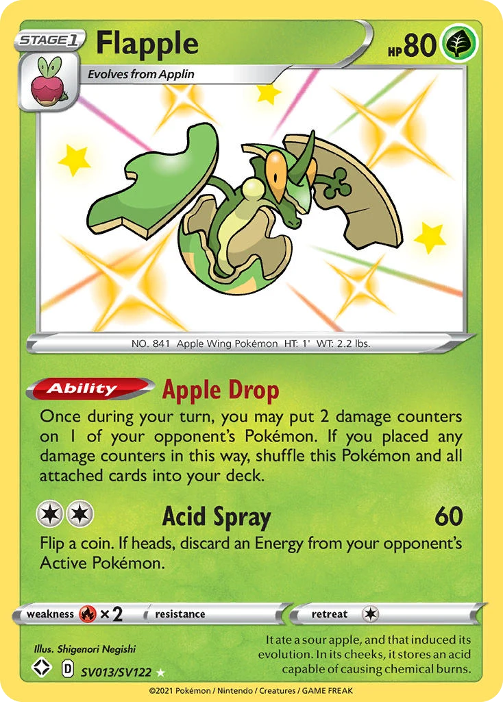 Flapple SV013 — Shining Fates Shiny Vault SV013, Holofoil finish