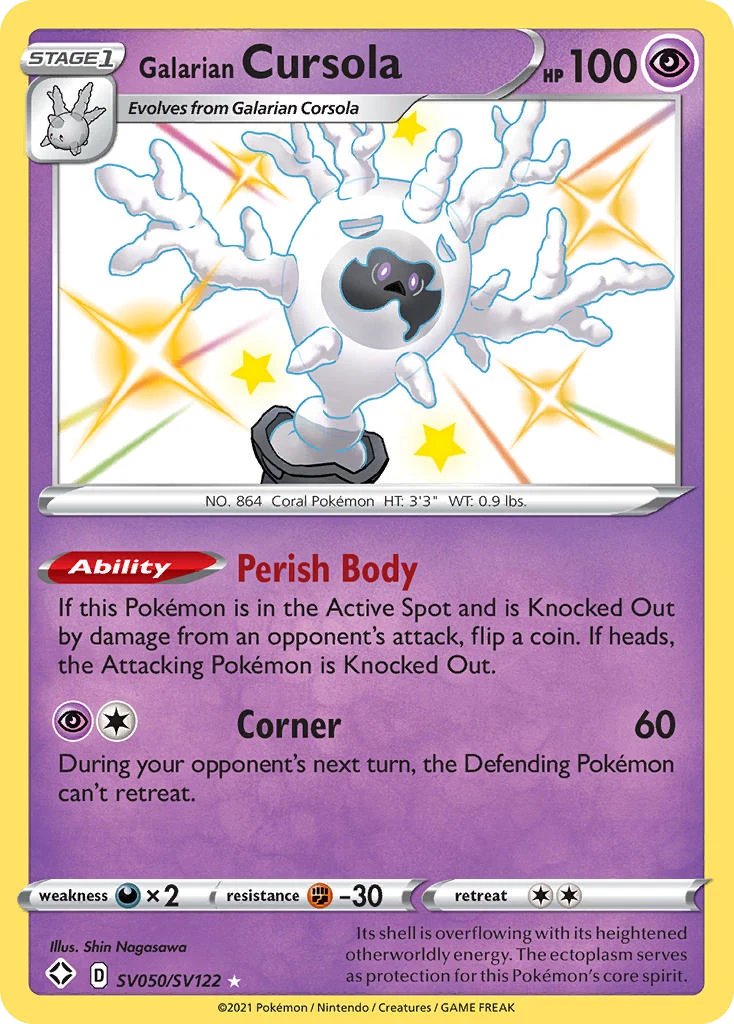 Galarian Cursola SV050 — Shining Fates Shiny Vault SV050, Holofoil finish