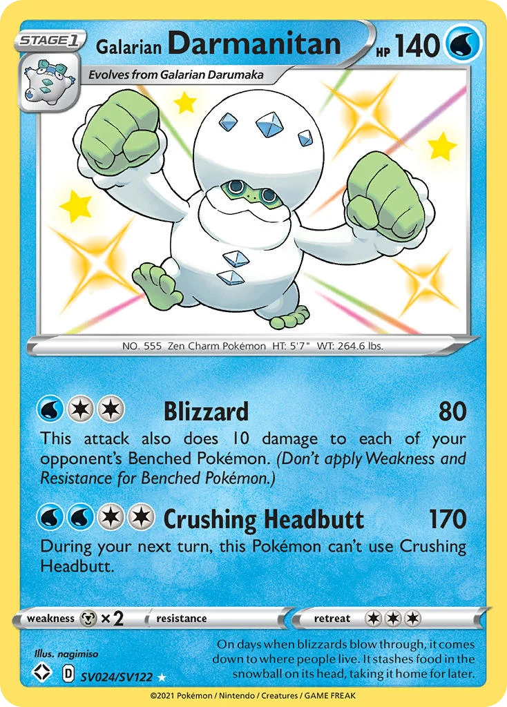 Galarian Darmanitan SV024 — Shining Fates Shiny Vault SV024, Holofoil finish