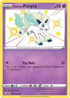 Galarian Ponyta — Shining Fates Shiny Vault #SV047