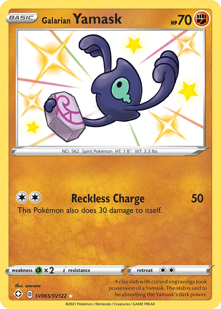 Galarian Yamask SV065 — Shining Fates Shiny Vault SV065, Holofoil finish