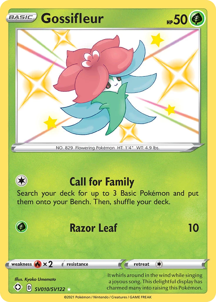Gossifleur SV010 — Shining Fates Shiny Vault SV010, Holofoil finish