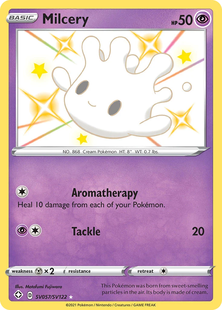 Milcery SV057 card from Shining Fates Shiny Vault