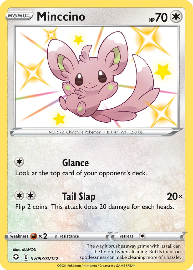 Minccino SV093 — Shining Fates Shiny Vault SV093, Holofoil finish