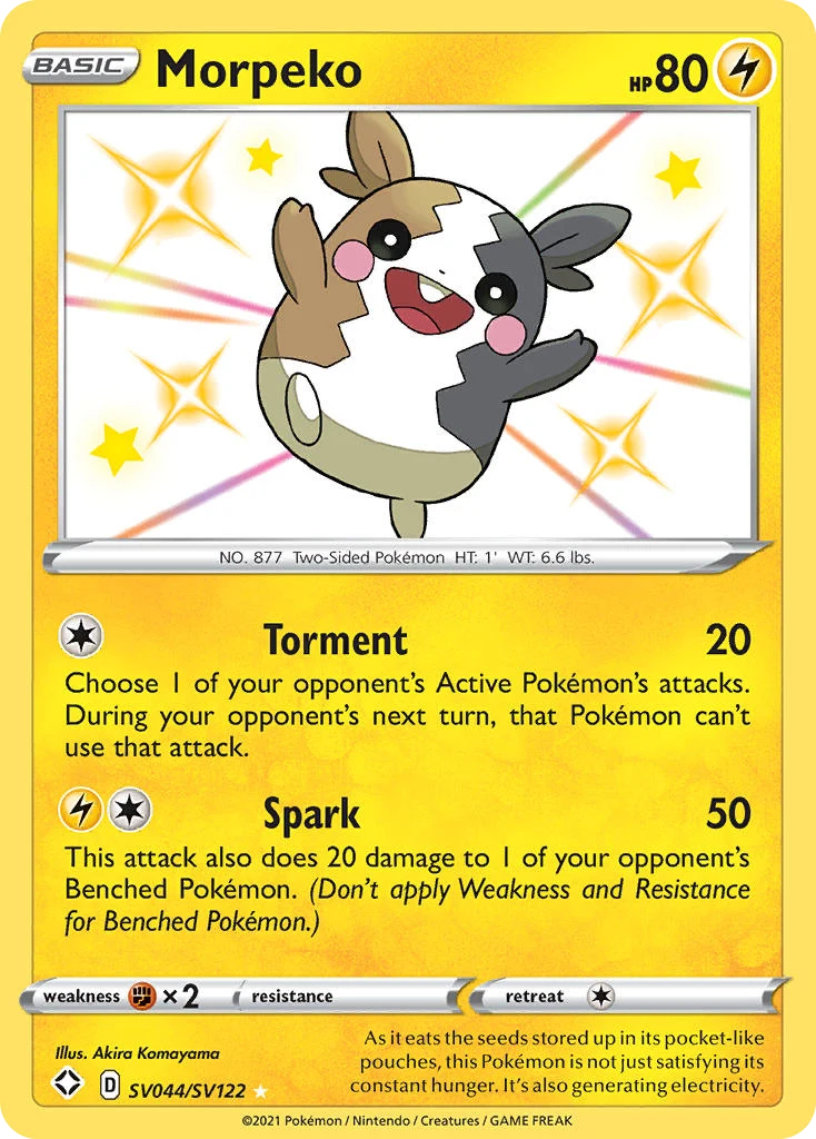 Morpeko SV044 card from Shining Fates Shiny Vault