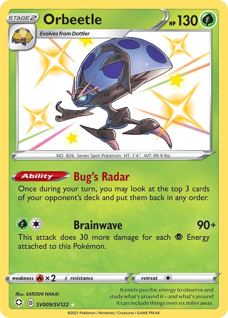 Orbeetle SV009 — Shining Fates Shiny Vault SV009, Holofoil finish