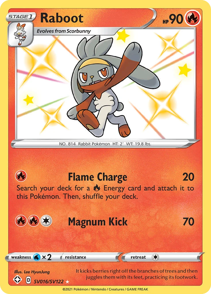 Raboot SV016 card from Shining Fates Shiny Vault