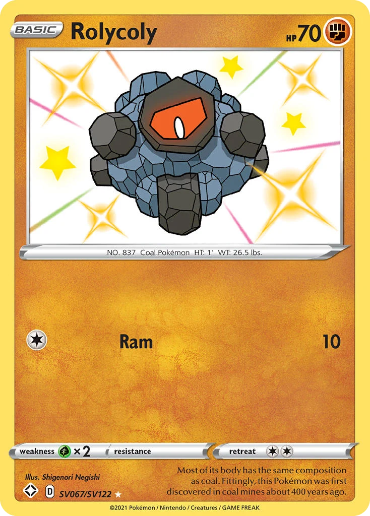 Rolycoly SV067 — Shining Fates Shiny Vault SV067, Holofoil finish