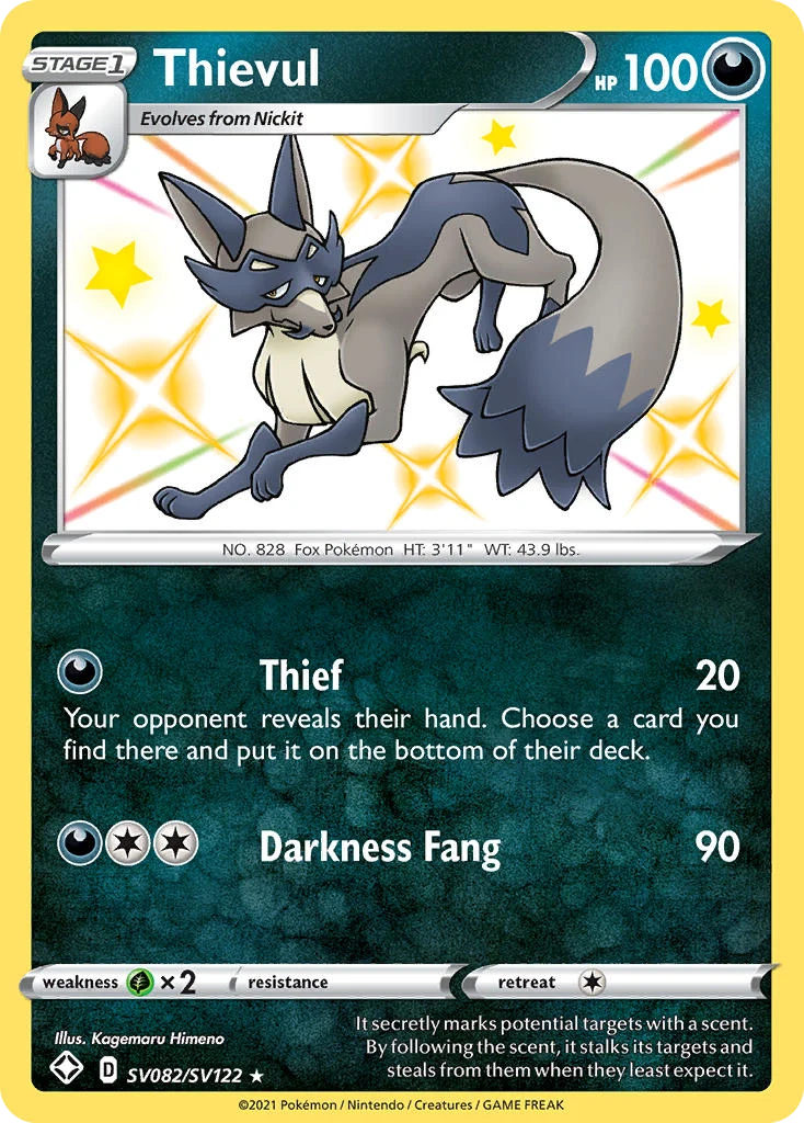 Thievul SV082 — Shining Fates Shiny Vault SV082, Holofoil finish